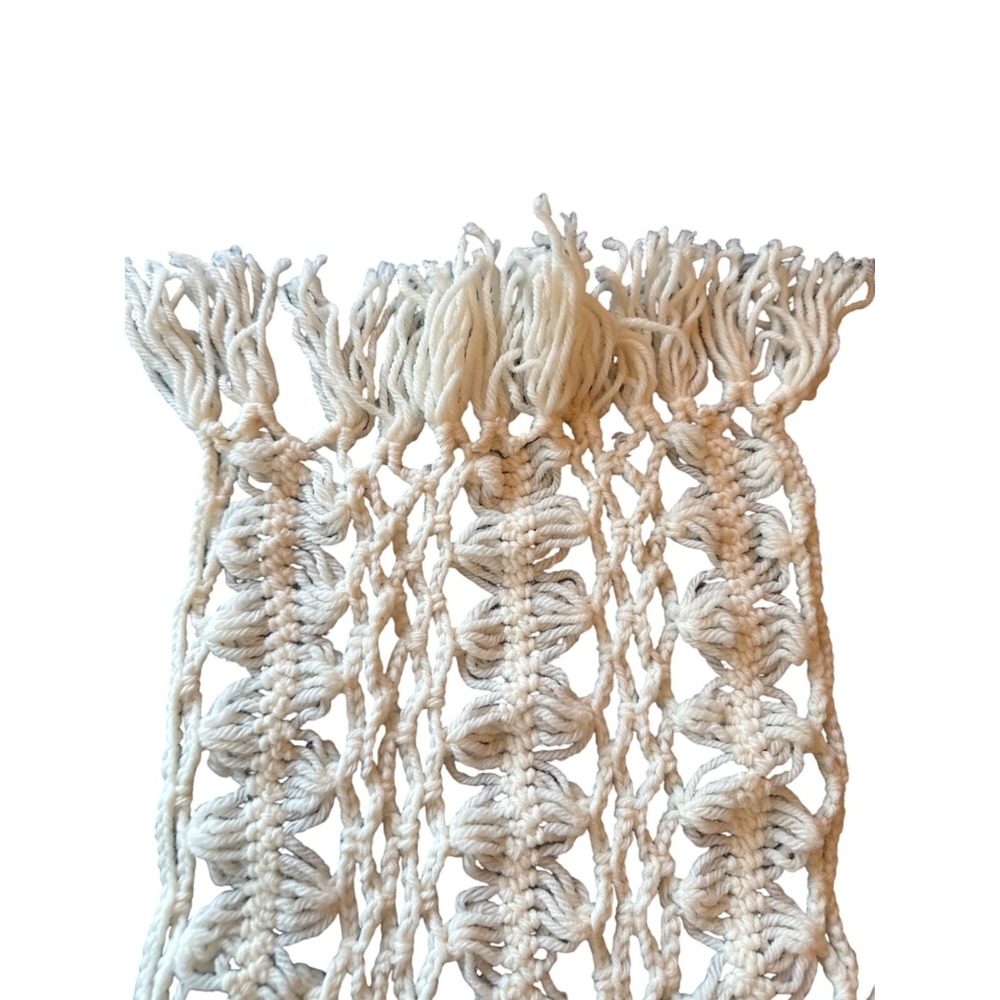 Handmade Crochet Macrame-Style Scarf Boho Cottage‎ Core - Picture 2 of 3
